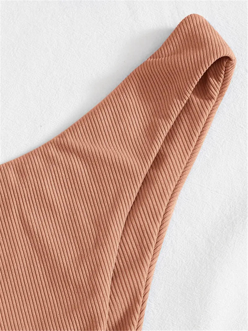 Sexy Underwired BikiniS 2024 Mujer Women Solid V-bra Push Up Two pieces Bikini Set High Cut Bathing Suit Padded Thong Swimsuit