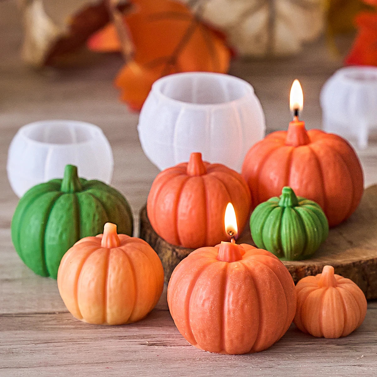 Halloween Ornaments Candle Silicone Mold DIY Handmade Pumpkin Aromath Soap Plaster Resin Craft Casting Molds Home Deco Art Gifts