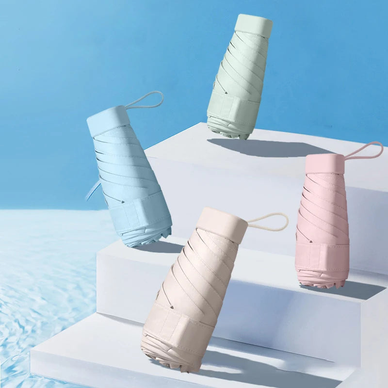 Mini Compact Pocket Umbrella for Women Light 5 Folding Sun Protection Sun and Rain Small Card Bag Umbrellas Paraguas