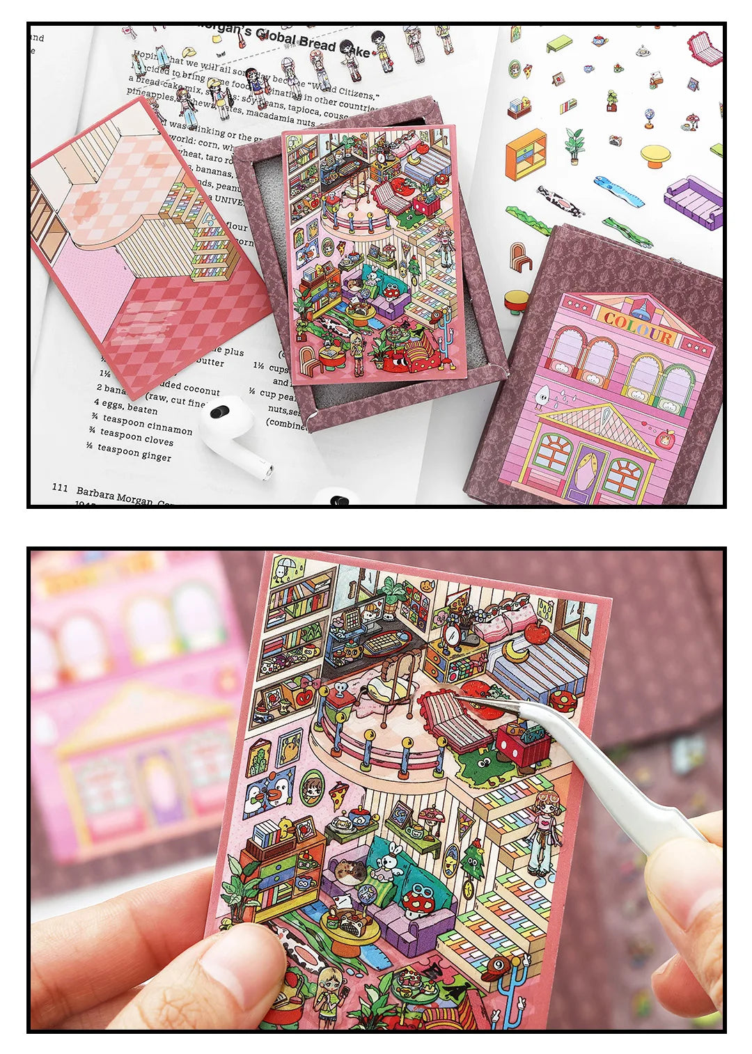 Forest treehouse 3D photo frame Landscape Sticker  DIY  Pocket Cabin  Scene   Halloween Children's Toys gifts ﻿ ﻿