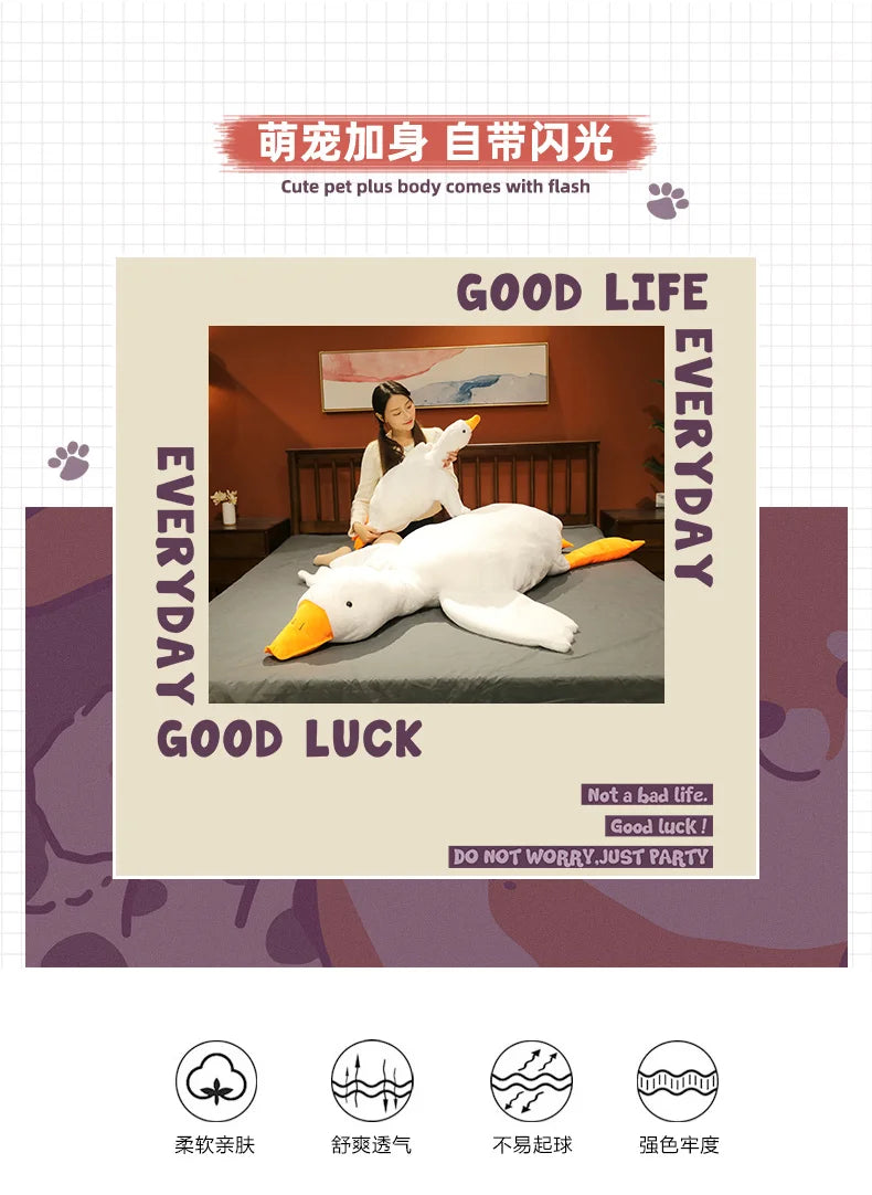 50-190cm 7 Colors Large Goose Plush Toys Brown Giant Hug Stuffed Animal Duck Kawaii Sleeping Pillow Big Christmas Gift for Girls