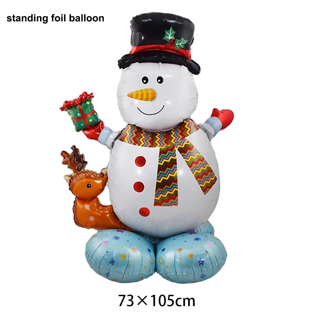 Large Standing Christmas Streetlights Balloon Puppy Snowman Santa Claus Foil Balloon for Kids Christmas Gift Home Decor Supplies