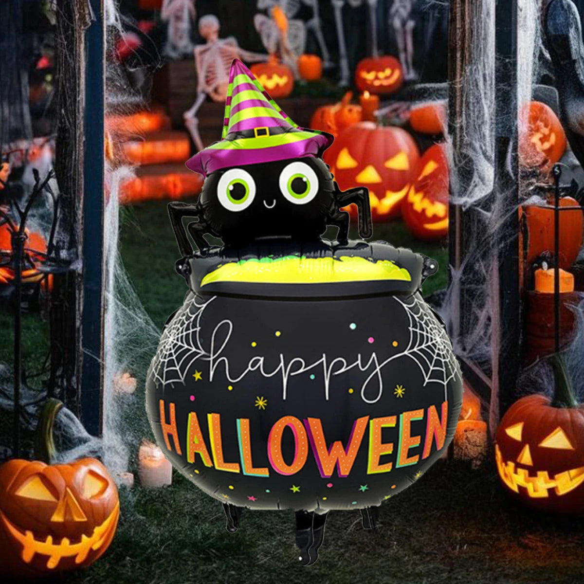 1pc/2pcs Halloween Spider Medicinal Pot Balloon for Halloween party, birthday party.horror and weird atmosphere decoration