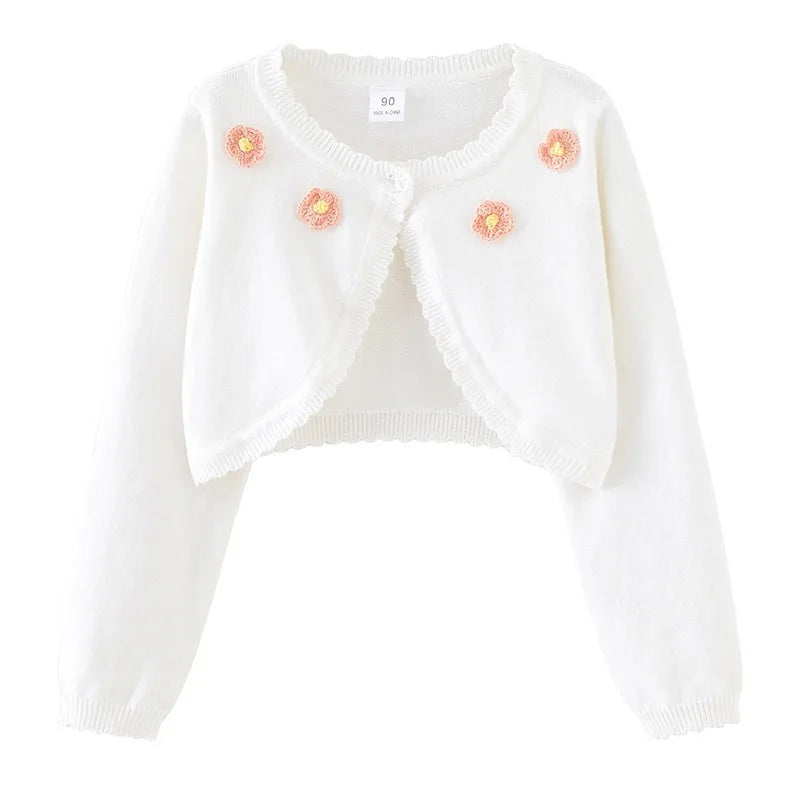 2-14 years old Purple girls Cardigan Thin Spring Children's knit sweater 3 4 6 8 10 12 14 year old children's clothing