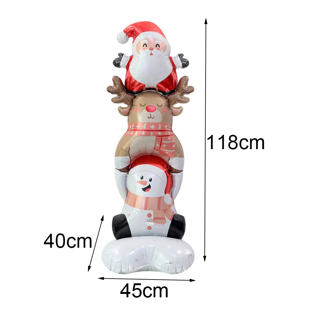 Large Standing Christmas Streetlights Balloon Puppy Snowman Santa Claus Foil Balloon for Kids Christmas Gift Home Decor Supplies