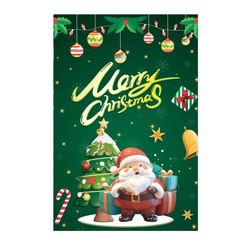 10Pcs Christmas Gift Bags Christmas Candy Cookie Bags Santa Claus Plastic Pouch Kids Xmas Packaging Christmas Decoration 2025
