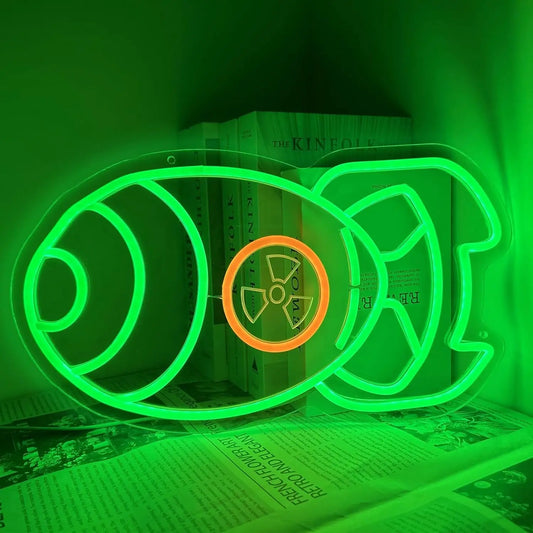 Nuclear Bomb Neon Sign LED Neon Light Sign for Game Room Man Cave Bedroom Bar Decor Birthday Christmas Gift for Gamer Him Boys