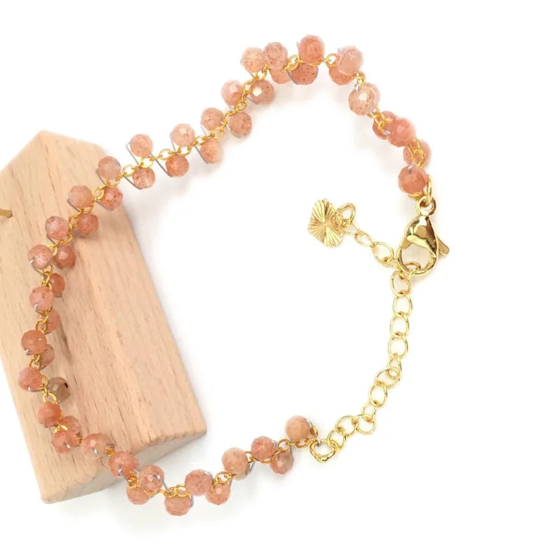 Gold Color 4MM Natural Stone Tourmaline Crystal Quartz Bracelet on Hand for Women Jewelry Party /Wedding Luxury Gift Handwork