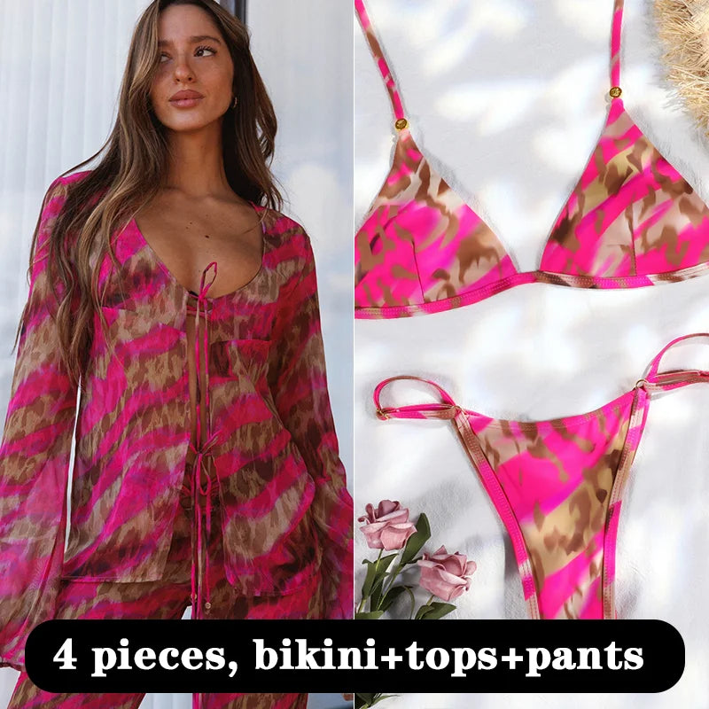 Bikinis 2025 Sexy Bikini Set cover up Swimsuit Women Beach Wear Summer Swimwear High Cut Bathing Suits Two Piece Suit Biquini