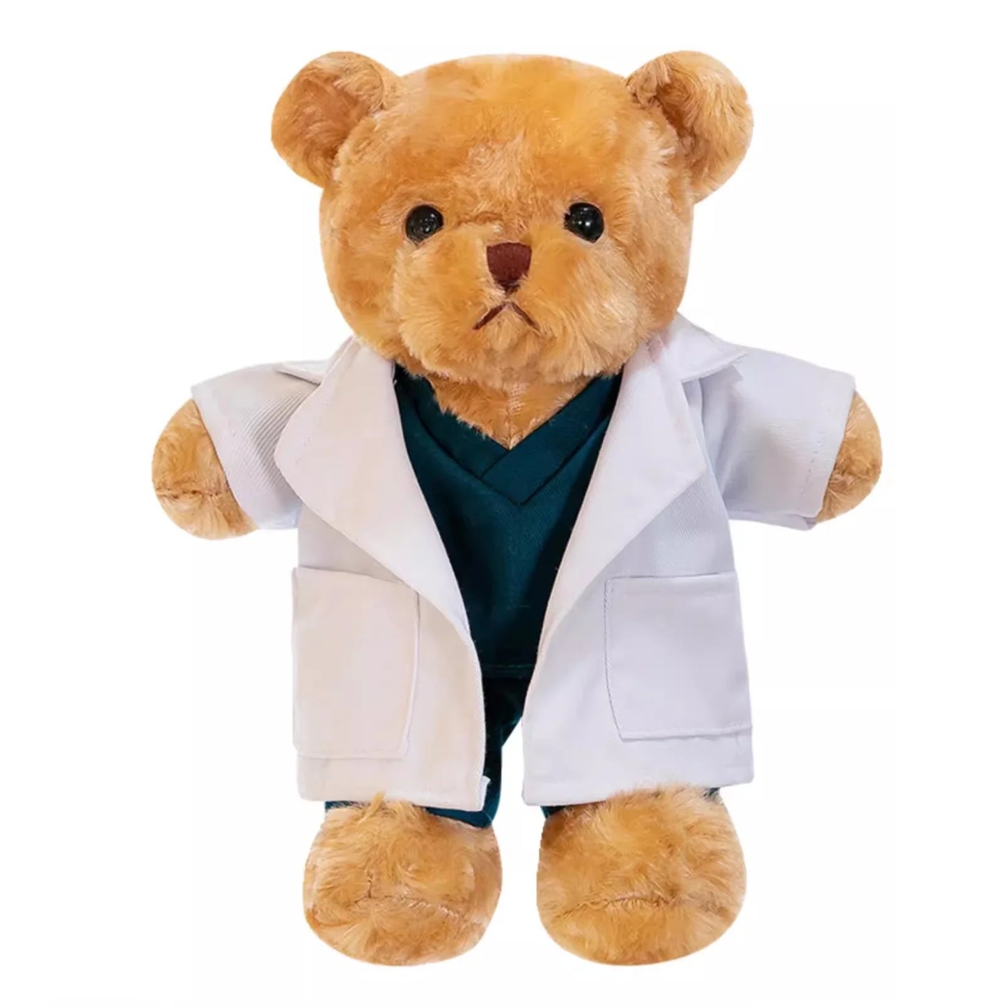Lovely Doctor Bear Nurse Ted Bears Brown White Animal Doll Soft Stuffed Plush Toy Girl Boy Birthday Christmas Gift 1pc