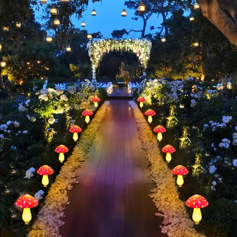 Outdoor Solar Mushroom Lights 8 Modes Garden Holiday Festive Lights for Christmas Yard Camping Pathway Halloween Lighting  Decor