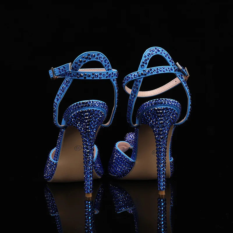 Fashion High Quality Wedding Shoes Women Pearls Studs Luxury Peep Toe White High Heels Buckle Designer Woman Sandal 43 Zapatos