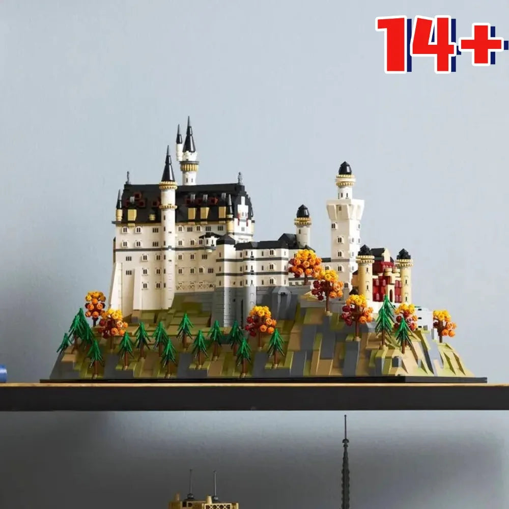 MINISO Castle Architectural Model Kit Fit 21063 Building Blocks Set Neuschwanstein Forest Landscapefor Adults Christmas Gift