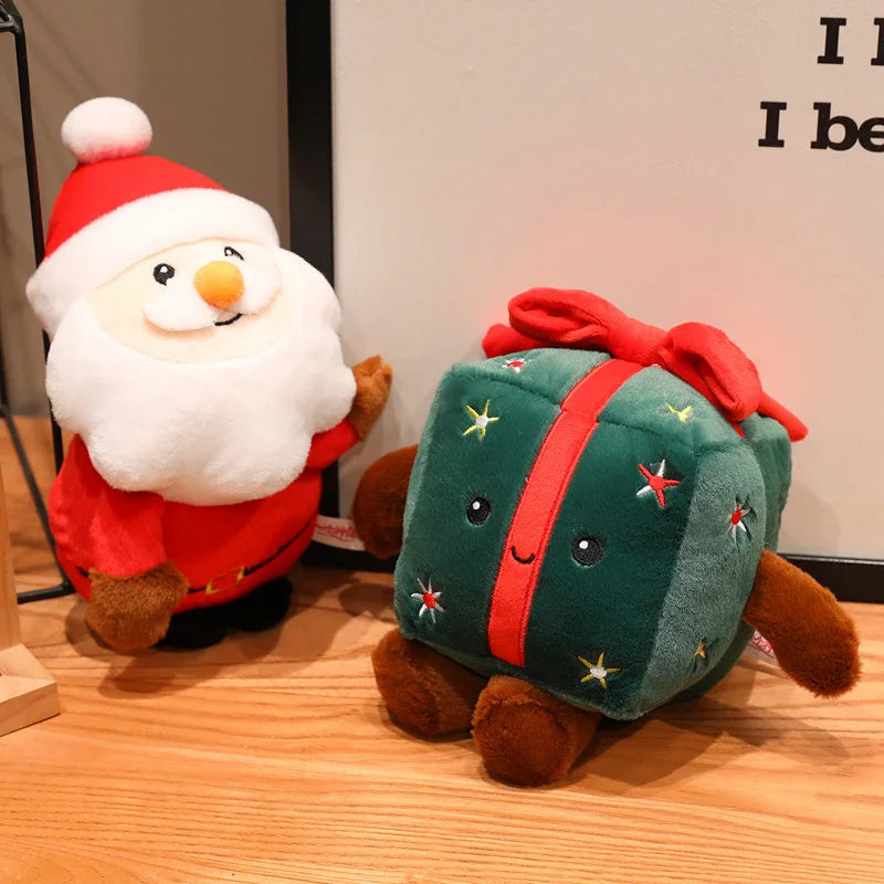 Cute Christmas Gingerbread Man Plush Toy Chocolate Cookie Doll Christmas Tree Santa Claus Decor Christmas Gift Box For Kids