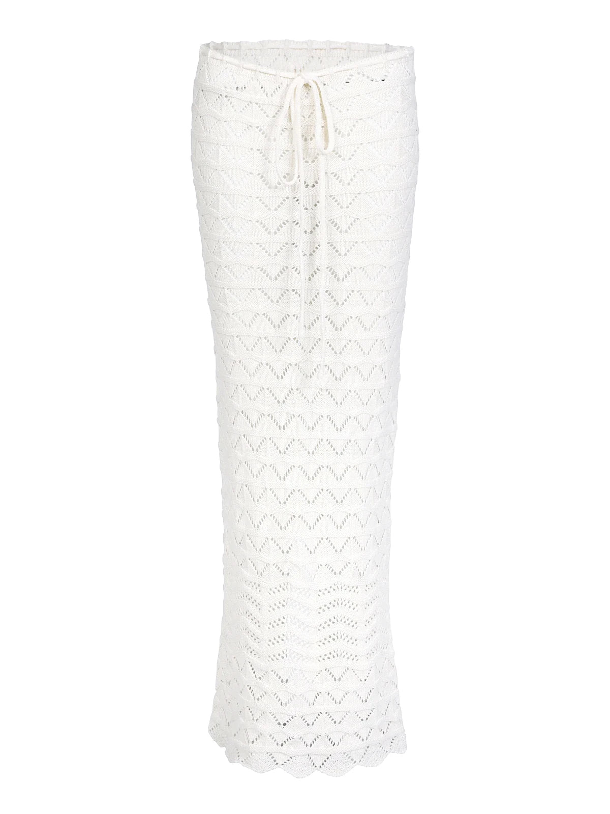 Sexy Knit One-neck Long Sleeve Short Top Drawstring Half Skirt Beach Two-piece 2025 Women Summer Swimsuit Cover Up Chic Set K172