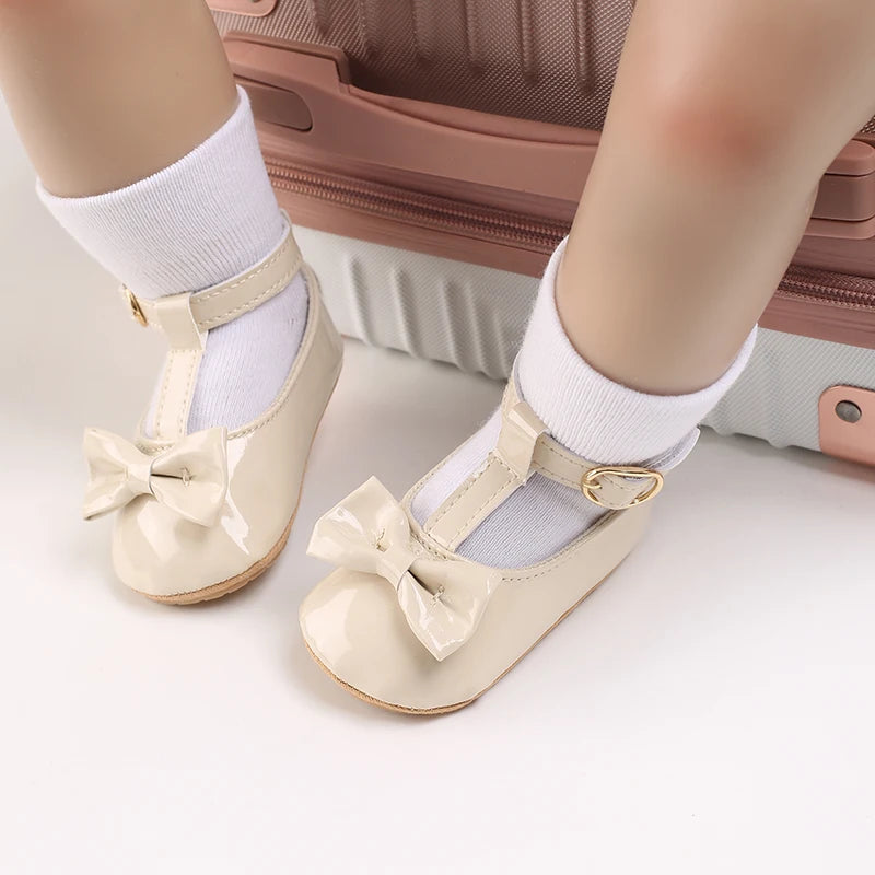 Cute Lace Baby Princess Shoes for Spring And Autumn 0-18M Infant Girls Anti-Slip Rubber Sole Bow Detail Anti-Slip Footwear