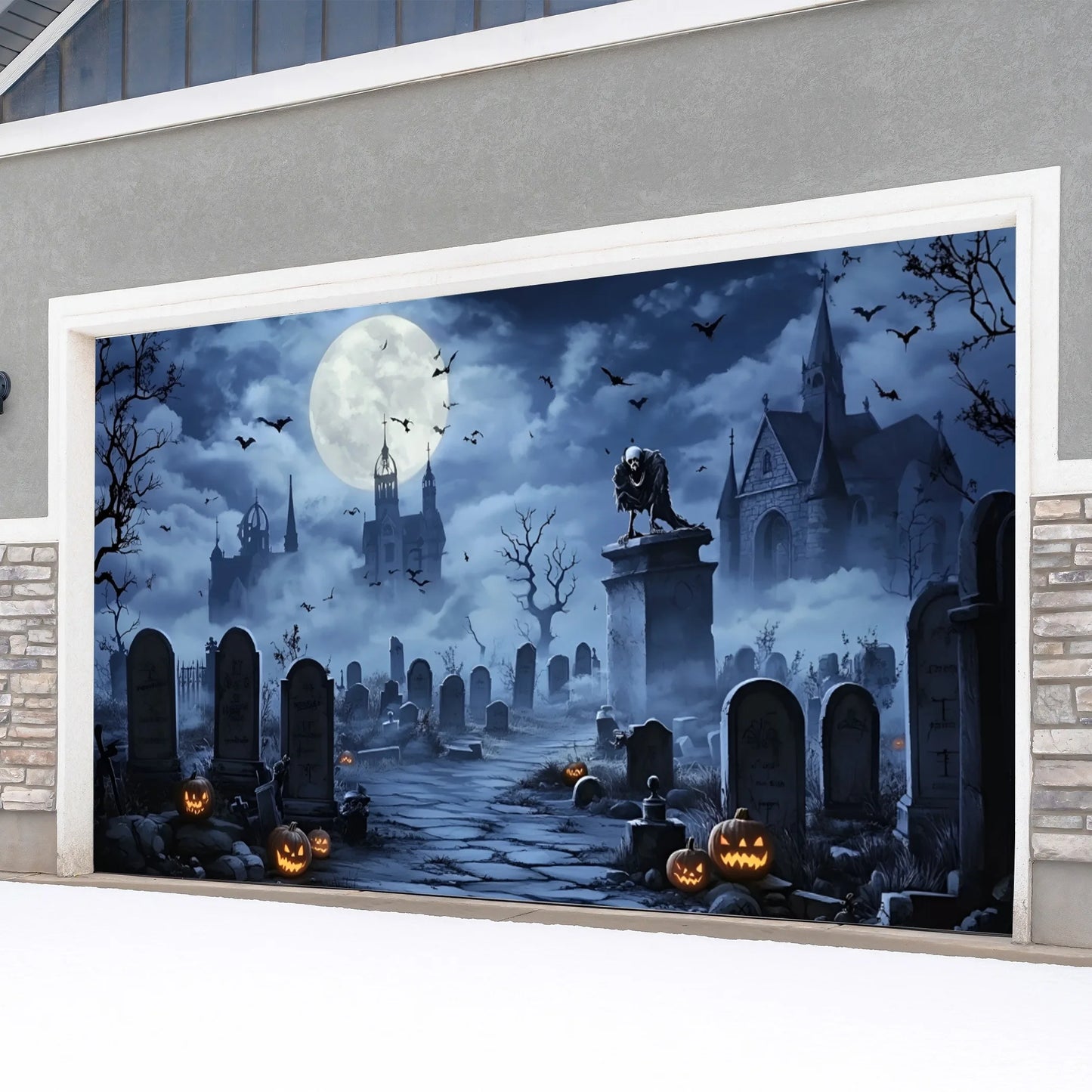 Spooky Halloween Graveyard Background: Transform Your Space with a Chilling Scene! Tapestries,holiday party decoration