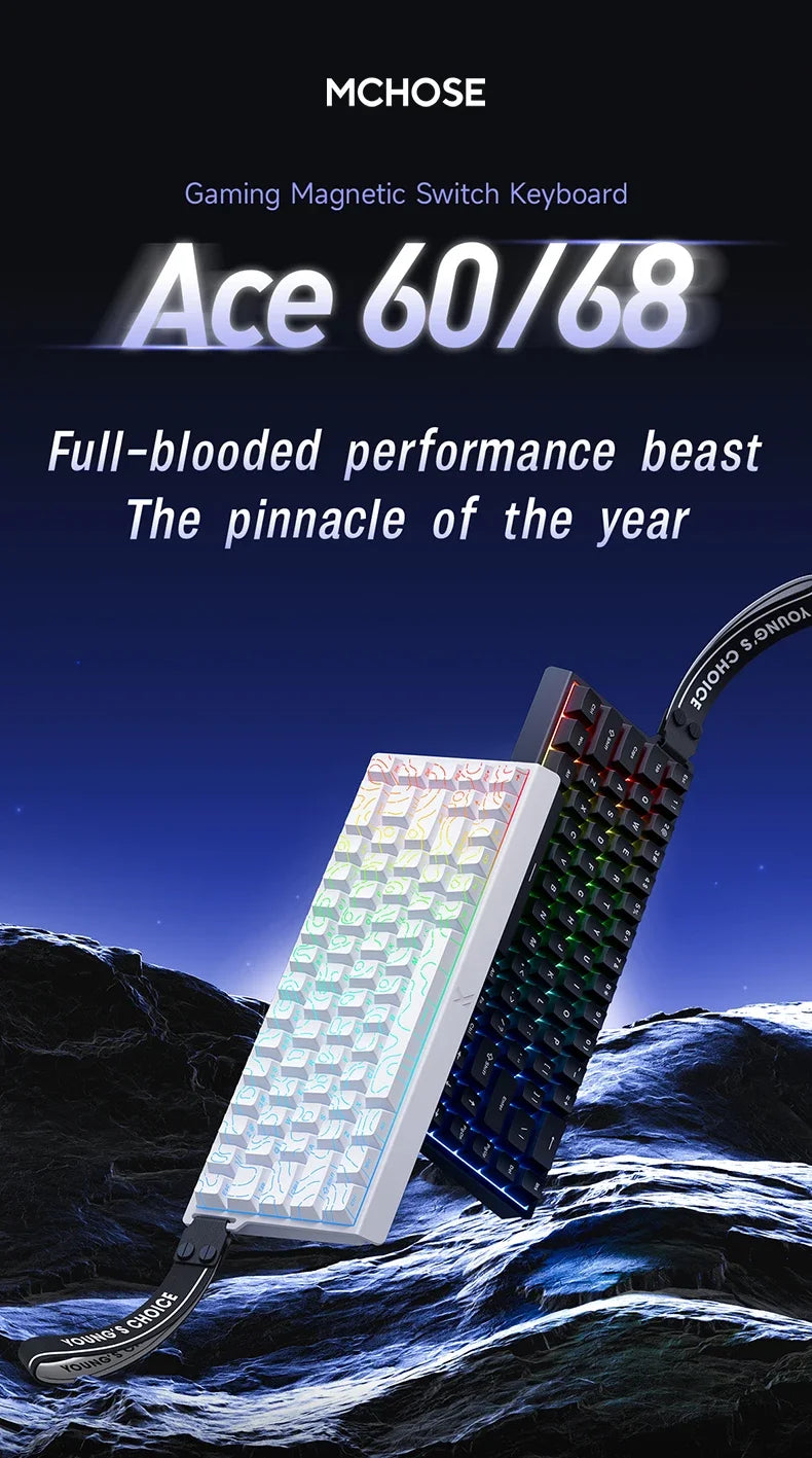 MCHOSE Ace68 RGB 8K Mechanical Keyboard ,Magnetic Switch,0.01mm RT Accuracy,128K Scan Rate,Customs Gaming Keyboards