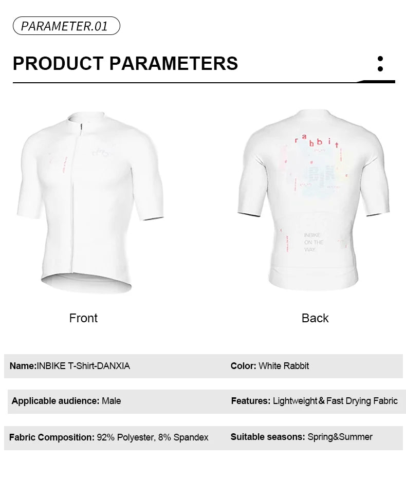INBIKE Summer Men's Cycling Short Sleeve Bicycle Jersey Quick-Dry Road Bike Riding Shirt Man MTB Cycling Clothing with Pockets