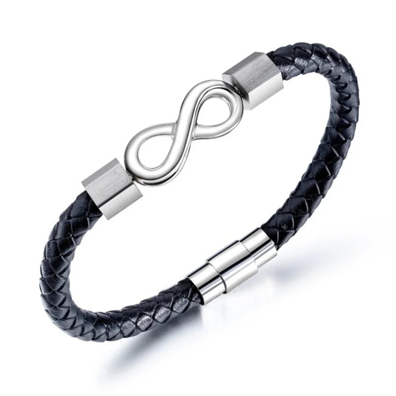 Vintage Leather Bracelet Fashion Number 8 Infinity Bracelet For Men Jewelry Girl Gift Charm Couple Bangles Pulseiras