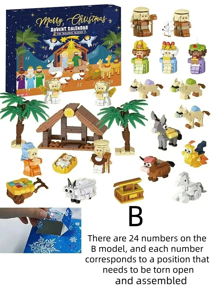 Christmas Advent Calendar Gift Box DIY Christmas Train Tree for Kids 24Days Countdown Calendar Box Surprise Party Christmas Gift