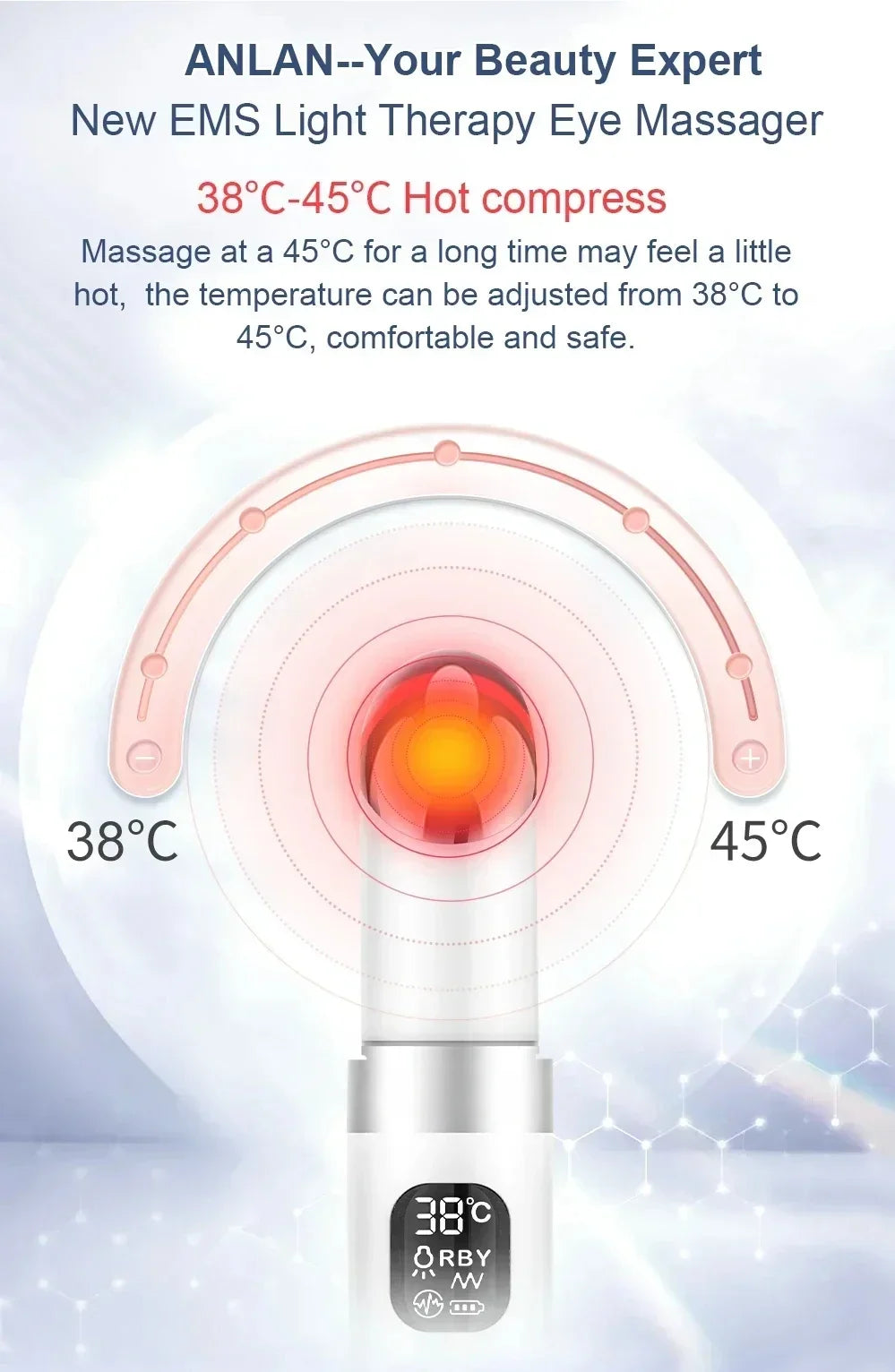 Electric Eye Massager EMS Microcurrent Skin Lifting Reduce Eye Wrinkles Remove Dark Circles Hot Vibration Beauty SkinCare Device