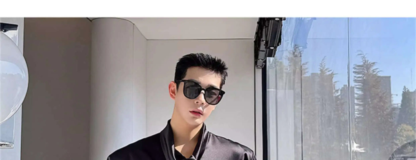 IEFB Korean Fashion Men's Shirt Bow Tie Design Loose Simple Fresh Long Sleeve Casual 2024 Spring Solid Color Male Tops 9C5081