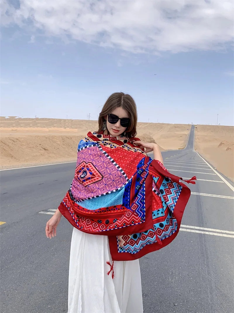 Travel Beach Sunscreen Scarves for Women Bikini Large Sarong Wrap Scarf Brazilian Swimsuit Bathing Cover-ups 17 Styles 90x180cm