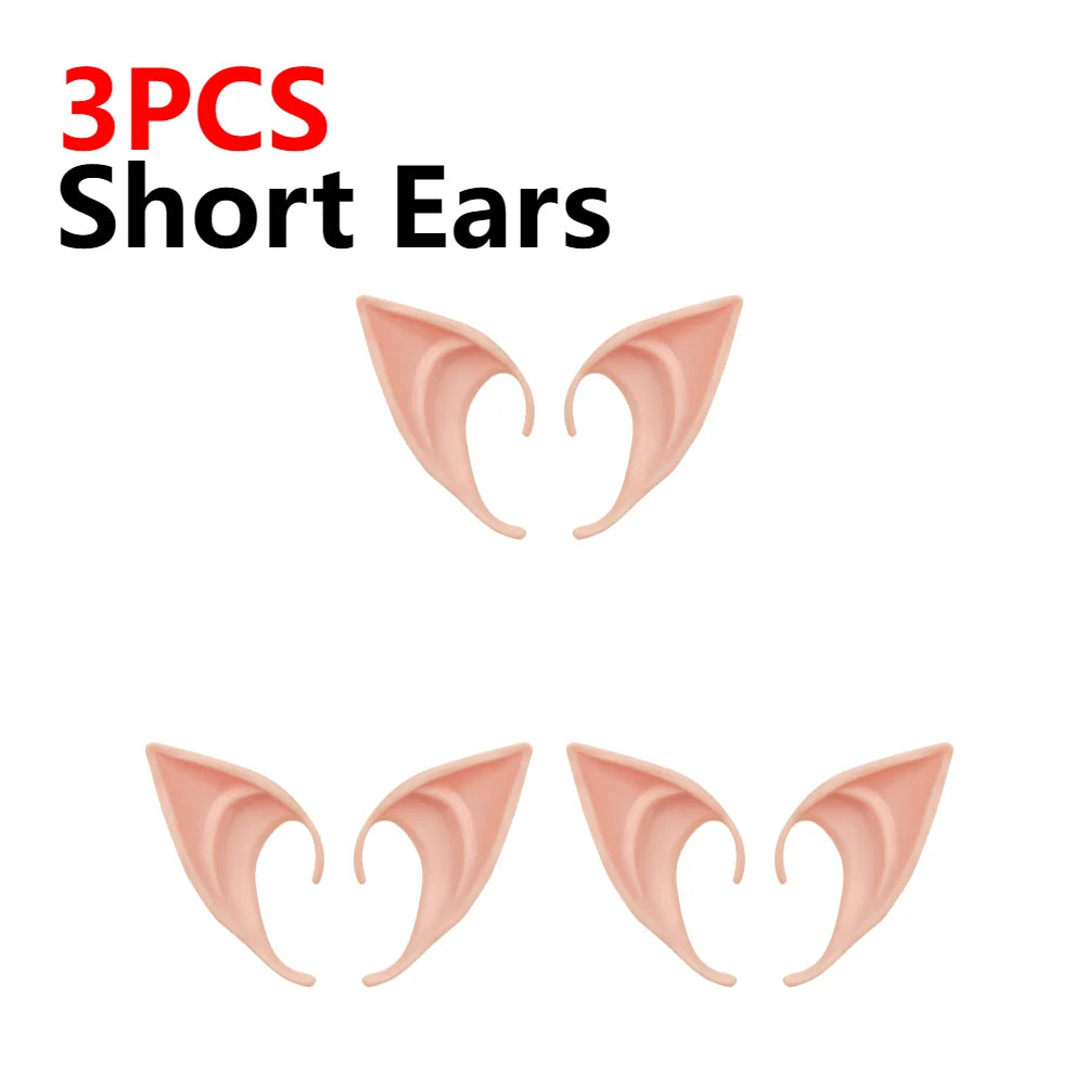 10-1Pair Halloween Angel Elf Ears Fairy Cosplay Latex Ears Halloween Decoration Monster Ears Vampire Cosplay Costume Accessories