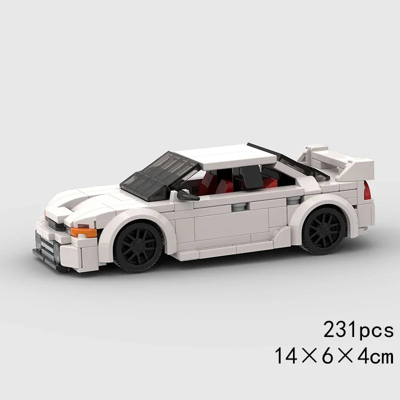 MOC Car Speed R34 488 Pickup R32 Racing Vehicle Model Building Block Super Race brick Christmas Gift City Technical rally sport