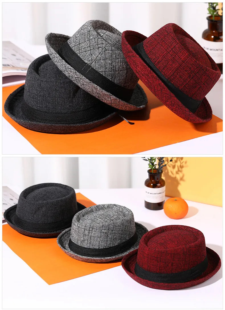Cotton Sun Protection Top Hat for Men Simple and Retro Jazz Hat Outdoor Hip-hop Street Dance Hat