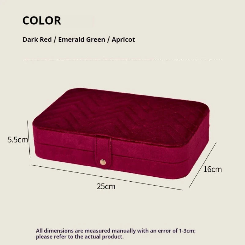 Flannel jewelry storage box Large capacity retro jewelry storage box Earrings Necklace storage box