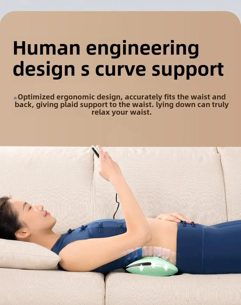 JAIYORL Electric Lumbar Traction Massager Adjustable Vibration Waist Spine Support Back Massage Machine Waist Masajeador