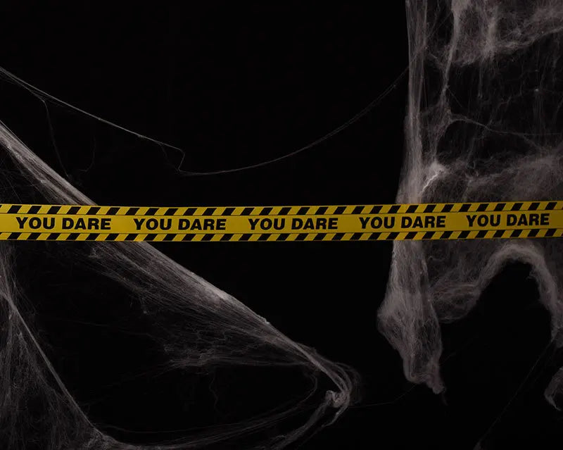Halloween Yellow Isolation Warning Tape with Bold Danger Signs Durable Plastic Material for Yard Haunted House Party Decoration