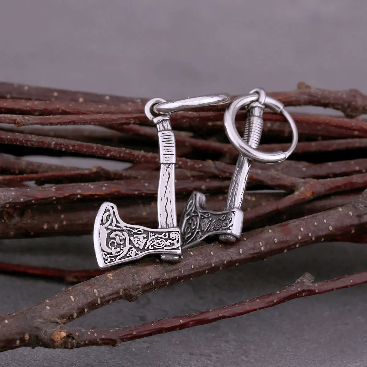 Fashion Viking Valknut Rune Axe Stainless Steel Men Drop Earrings Amulet Hip-hop Rock Biker Teenage Earrings Jewelry Accessories