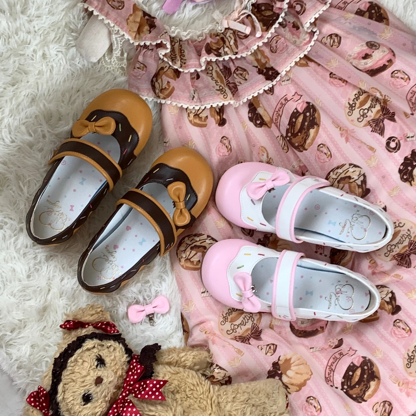 Cute Sweet Flat Shoes Summer Heels Mary Jane Round Head Shoe for Women Casual Chunky Heels Pumps