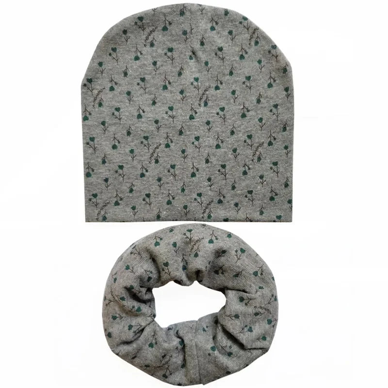 Star Print Cotton Baby Hat Autumn Winter Baby Girls Hat Boys Cap Toddlers Infant Cap Scarf Children Bonnet Hats