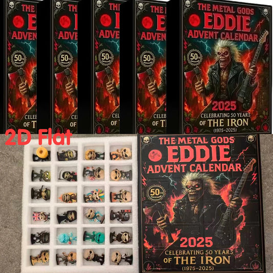 24 Days Eddie Advent Calendar 2025 2D Acrylic Eddie hanging Christmas Band Pendant Advent Calendar 24pcs Keychain Christmas gift