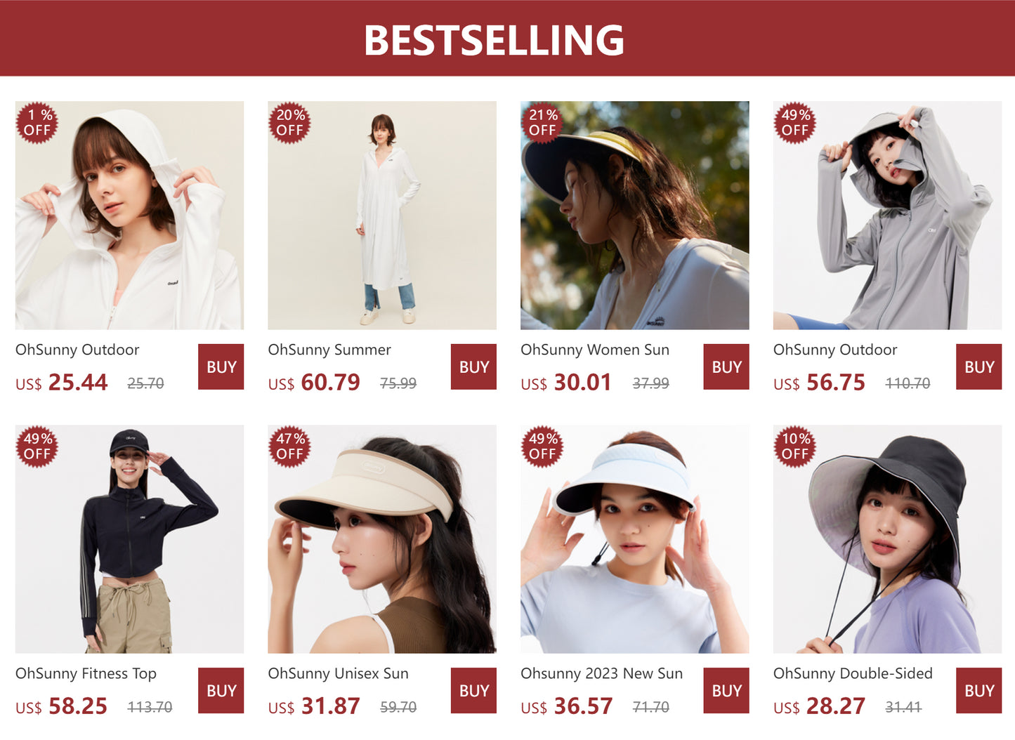 OhSunny Anti-UV UPF 50+ Sun Protection Coats Hooded Professional Sunscreen Loose Batwing Sleeve Outdoor Cycling