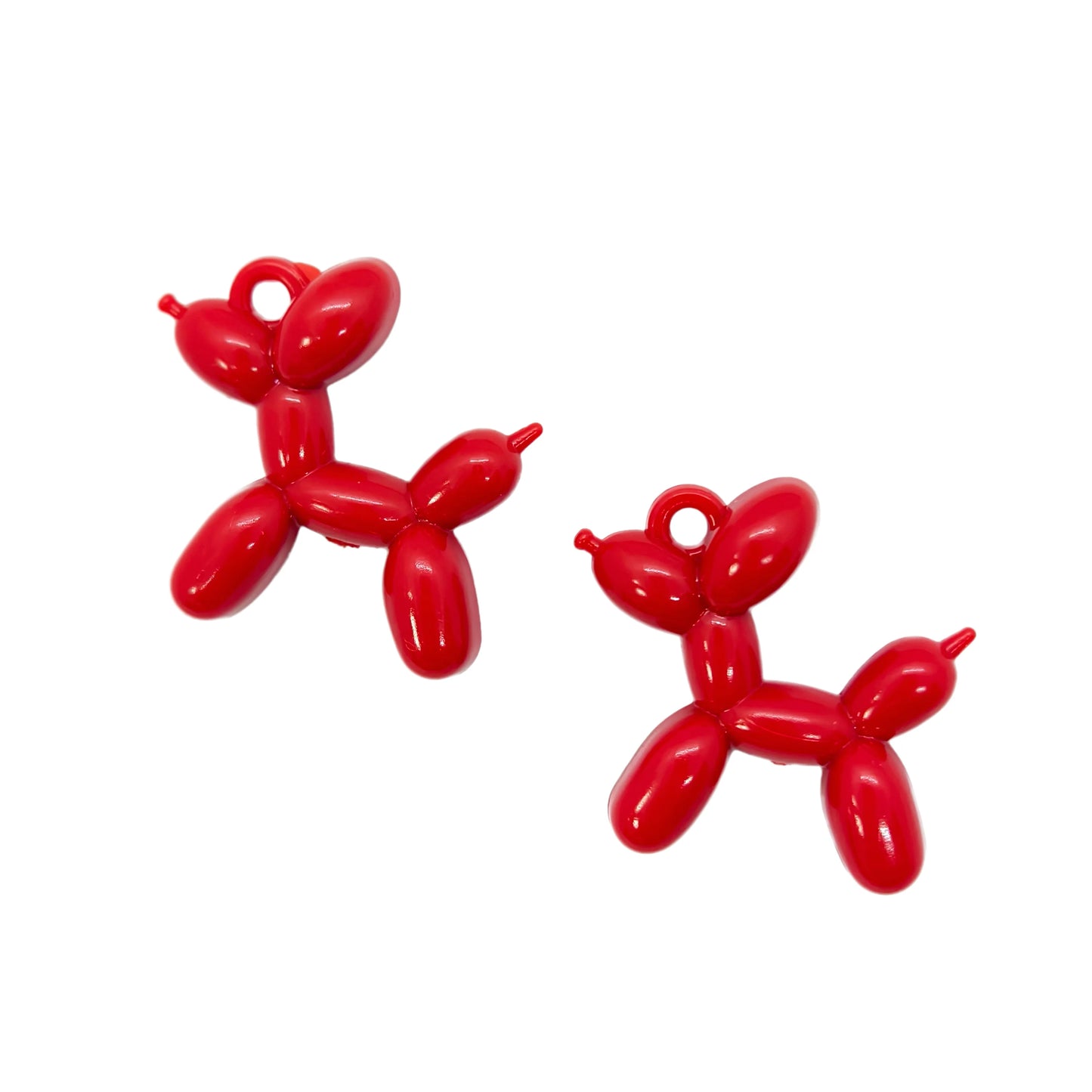 10pcs/Bag tiki hot 34mm Acrylic Jelly Colorful Cartoon 3D cute Balloon Dog DIY Bead Keychain Phone Chain Pendant Accessories