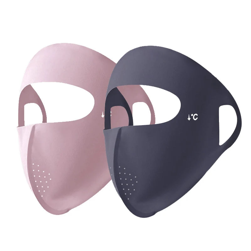 1/2Pcs Summer Full Face Mask Sun Protection Men Women Face Mask for Outdoor Travel Ice Sense Breathable Elastic Facekini