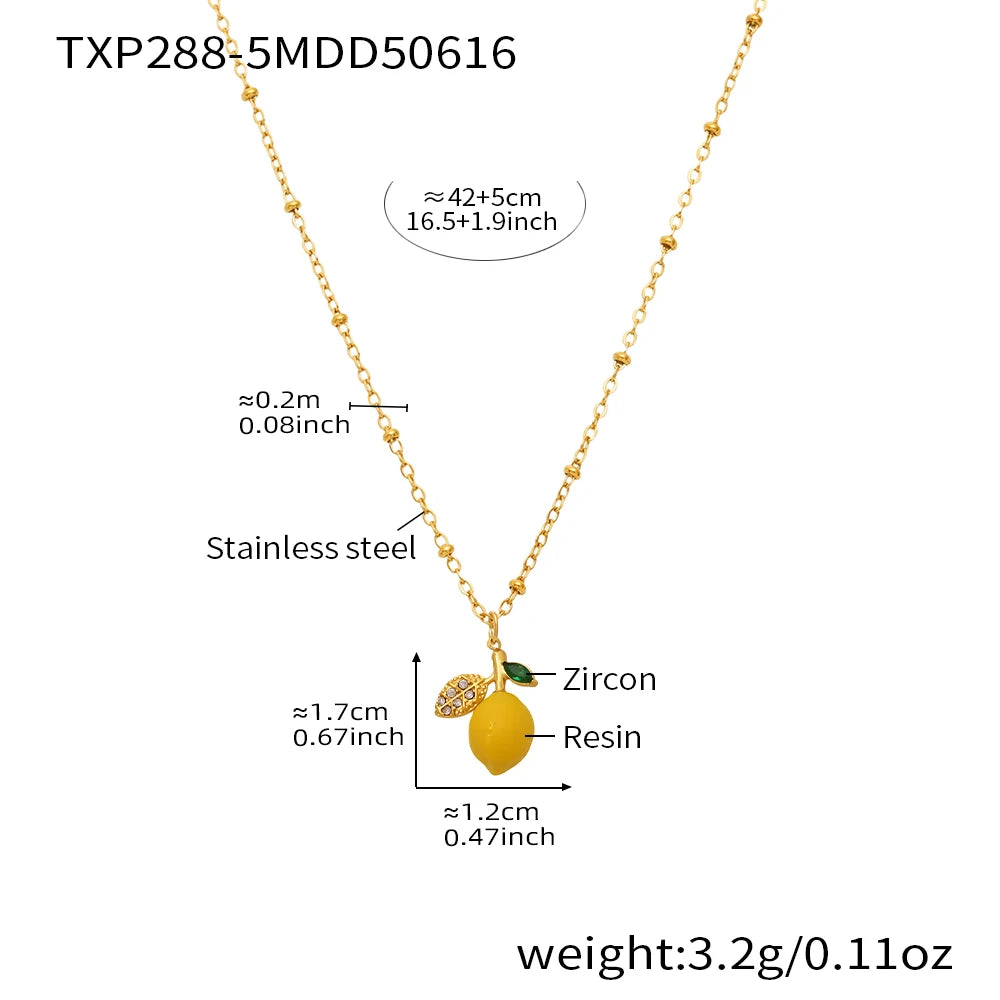 Shell Beads Bracelet With Multi Lemon Charms For Women Handmade Beaded Bracelets Matching Earrings Necklace Cute Jewelry Sets