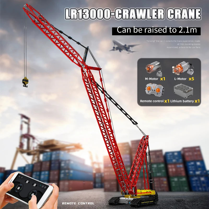 Mould King 17015 Technical Car Toys The APP&RC Motorized Crawler Crane Liebherr LR13000 Building Block Brick Kids Christmas Gift