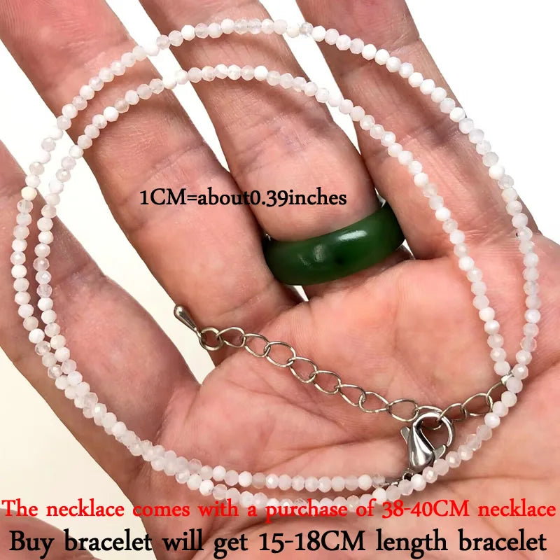2-3mm Natural Stone Beaded Necklace Handmade Mini Tourmaline lapis crystal Energy Healing Female Bracelet for Women Jewelry Gift