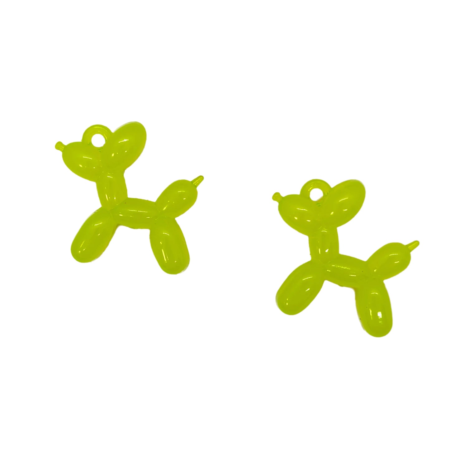 10pcs/Bag tiki hot 34mm Acrylic Jelly Colorful Cartoon 3D cute Balloon Dog DIY Bead Keychain Phone Chain Pendant Accessories
