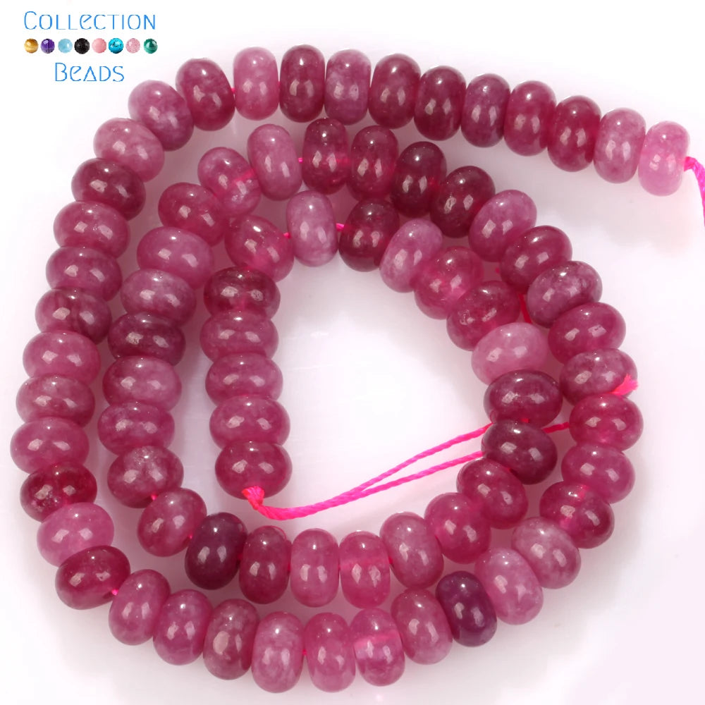 5x8mm Natural Stone Beads Aquamarine Amethyst Tourmaline Rondelle Loose Beads For Jewelry Making DIY Bracelets Accessories 15''