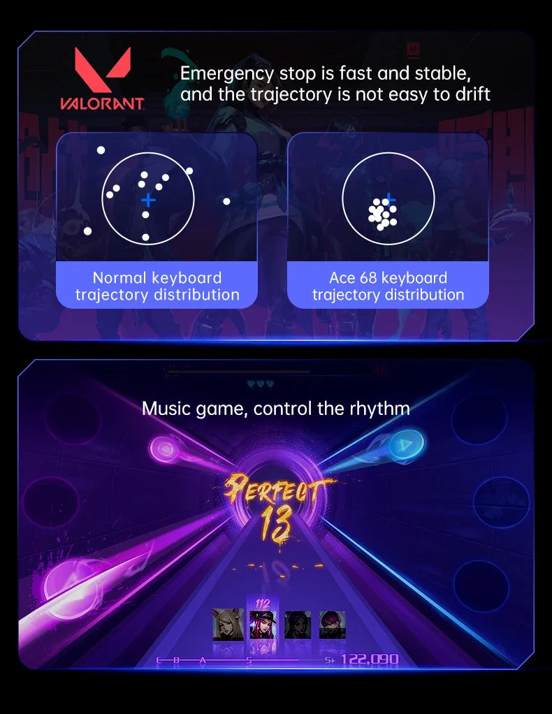 MCHOSE Ace68 RGB 8K Mechanical Keyboard ,Magnetic Switch,0.01mm RT Accuracy,128K Scan Rate,Customs Gaming Keyboards