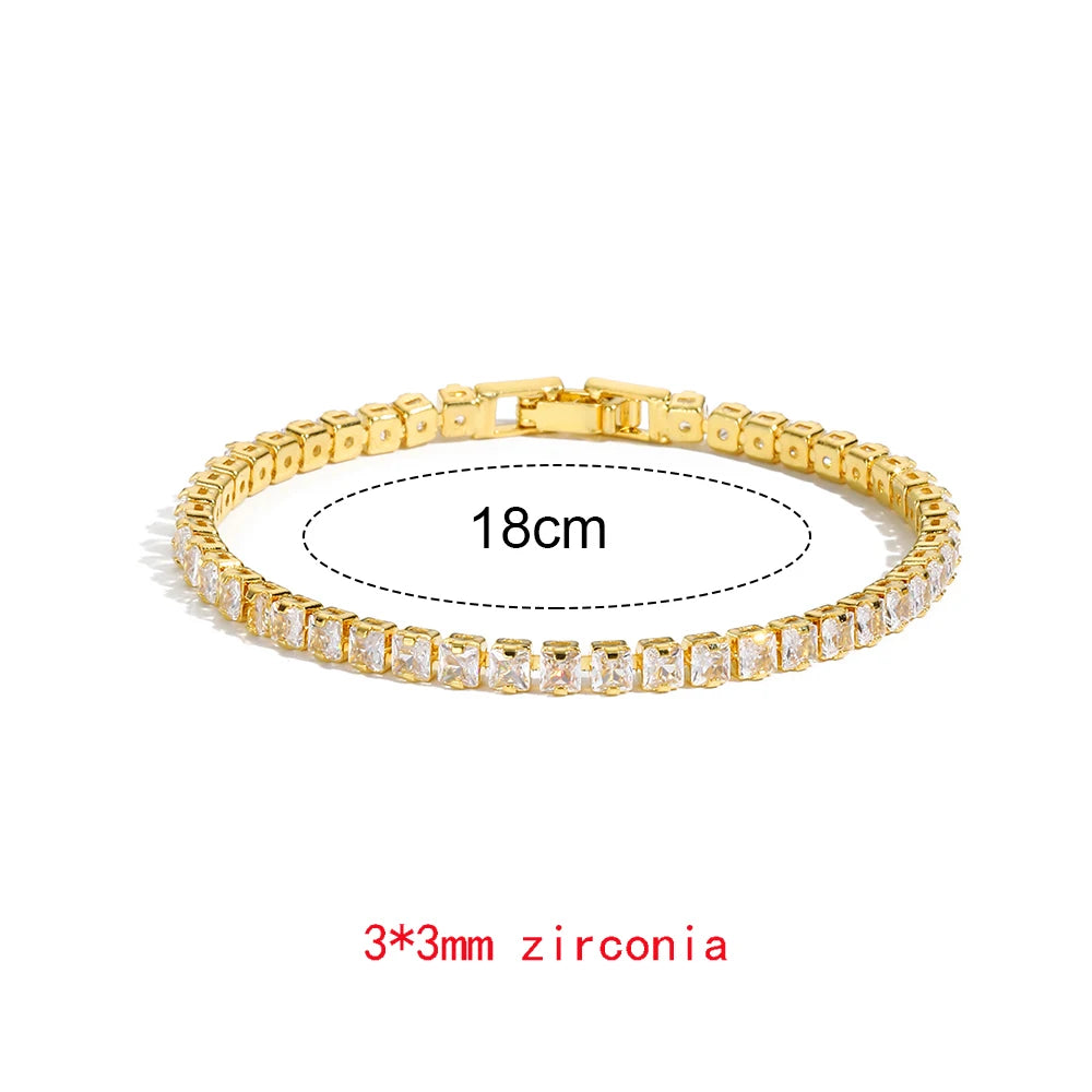 Luxury Rainbow Adjustable Multicolor Tennis Bracelets For Women Ladies Wedding Colorful Zircon Charm Bracelet Hand Chain Jewelry