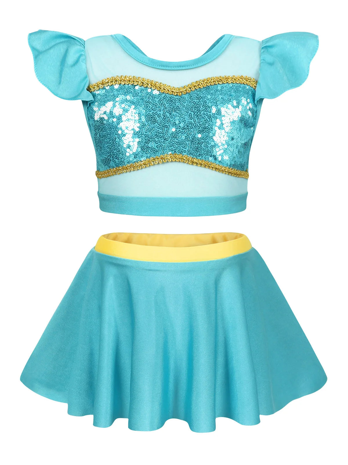 2025 Girls Two Piece Swimsuit Anna Elsa Belle Swimwear Princess Bodysuit Swimwear for Girls Childrens Bikini Beachwear Clothes