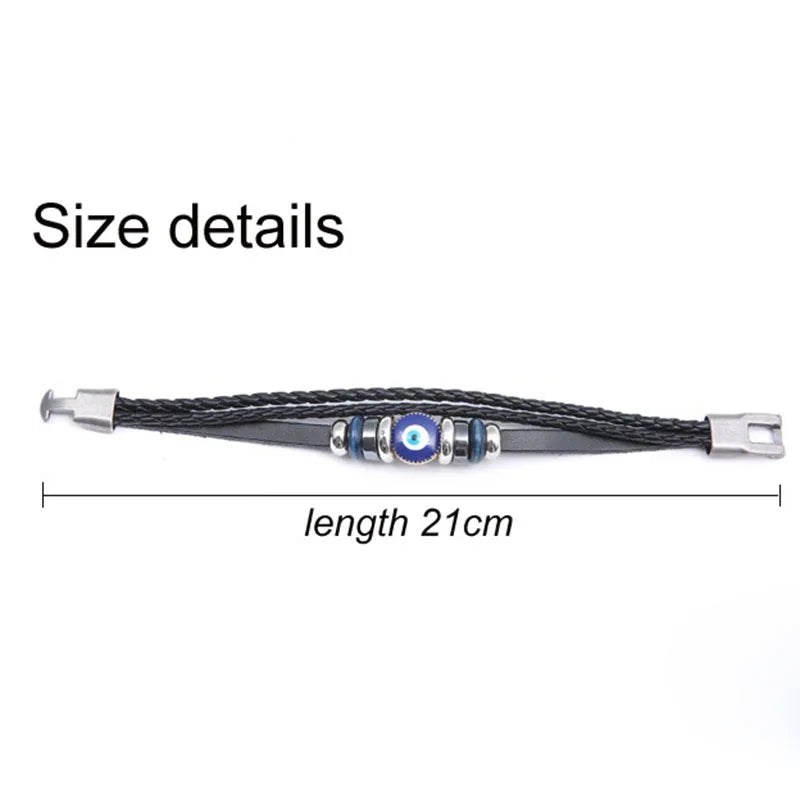 Vintage Genuine Leather Bracelet for Men Handmade Woven Bracelet Magnetic Clasp Wrap Bracelet Homme Hand Jewelry Accessories New